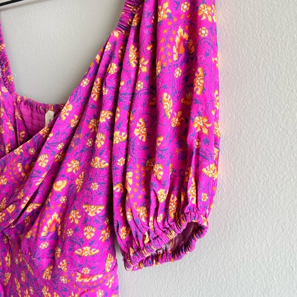 Spell & The Gypsy Madame Peacock Sweetheart Mini Dress | Boysenberry | Size Smal - Picture 7 of 16